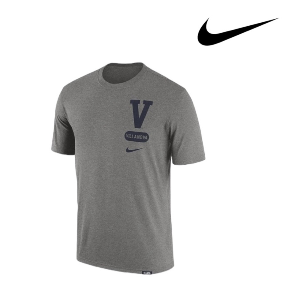 Nike NWT Men’s Villanova Wildcats Letterman Tri-Blend Short Sleeve T-Shirt Grey